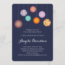 Faroles de papel brillantes Aniversario Azul Media