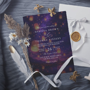 Invitación Faroles Enredados Elegantes Boda Chic Moderna