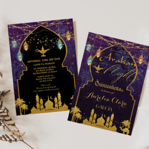 Invitación Faroles exóticos de la noche árabe Quinceañera de