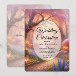 Invitación Farolillo de Boda en el Camino del Jardín Pastel R