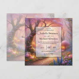 Invitación Farolillo de Boda en el Camino del Jardín Pastel R