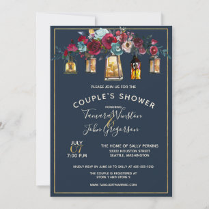 Invitación Farolitos rusos: la ducha de la pareja de la Marin