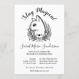 Invitación Fase lunar mística del gato 21 cumpleaños