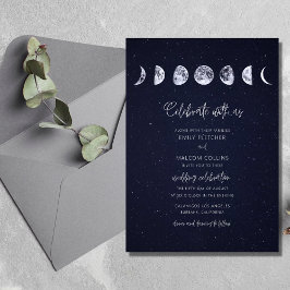 Invitación Fases celestes de Starry Sky Moon celebran Boda