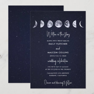 Invitación Fases de la Luna Celestiales Escritas en las Estre
