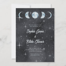 Fases de la luna nocturna estrellada Boda celeste 
