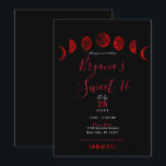 Invitación Fases de luna negra roja oscura boda gótica Sweet<br><div class="desc">Personalizar para cualquier evento</div>