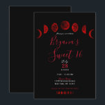 Invitación Fases de luna negra roja oscura boda gótica Sweet<br><div class="desc">Personalizar para cualquier evento</div>