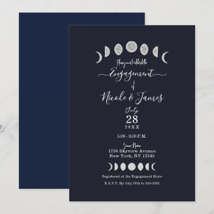 Invitación Fases Lunares Astrología Azul Compromiso Celestial
