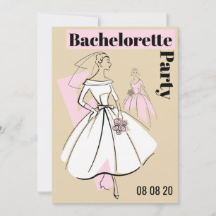 Invitación Fashion Bride Neutral Group Bachelorette Party