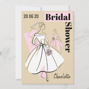 Invitación Fashion Bride Neutral Group Bridal Shower