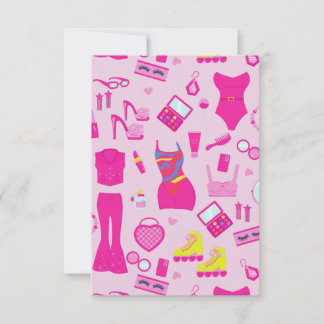 Invitación fashion doll clothes vintage 1990s pink