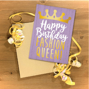 Invitación Fashion Queen Happy Birthday Card