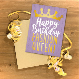 Invitación Fashion Queen Happy Birthday Card