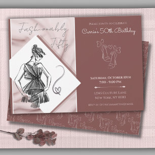 Invitación Fashionably Fifty Chic Couture Cumpleaños 50
