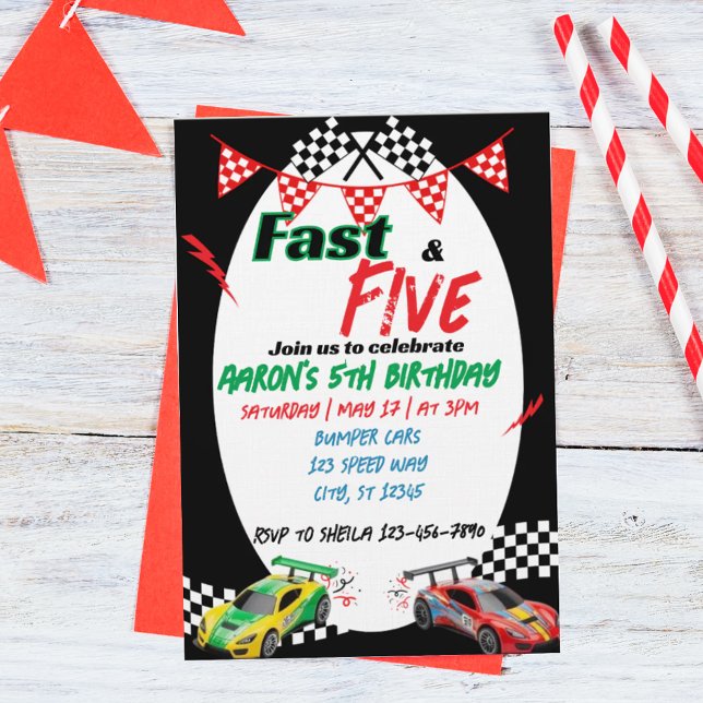 Invitación Fast & Five, cumpleaños 5 de carreras (Subido por el creador)