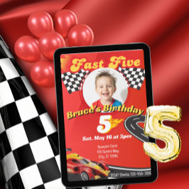 Invitación Fast Five, Picture Racing 5th Birthday