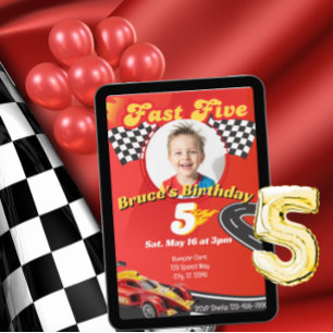 Invitación Fast Five, Picture Racing quinto cumpleaños