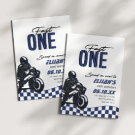Invitación Fast One Boys 1ᵉʳ Motocross Dirt Bike Cumpleaños
