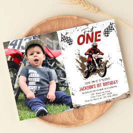 Invitación Fast One Dirt Bike Adventure First Birthday Photo