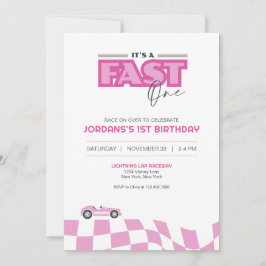 Invitación Fast One First Birthday Race Car Invitation
