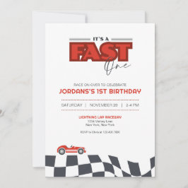 Invitación Fast One First Birthday Race Car Invitation