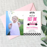 Fast One Pink Flame Race Car Primer Fiesta de cump