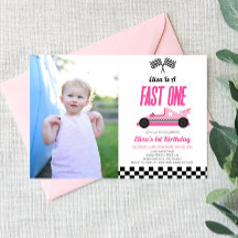 Fast One Pink Flame Race Car Primer Fiesta de cump