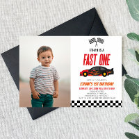 Fast One Red Flame Race Car Primer Fiesta de cumpl