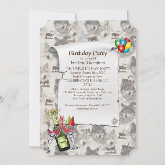 Invitación Fauna silvestre canadiense (Anverso)