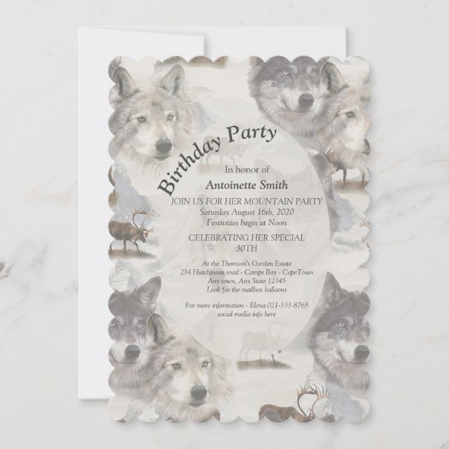 Invitación Fauna silvestre canadiense (Anverso)