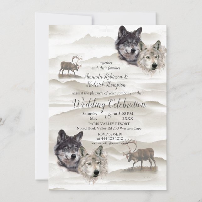 Invitación Fauna silvestre canadiense (Anverso)