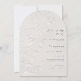 Invitación Faux Blind Embossed Bridal Shower