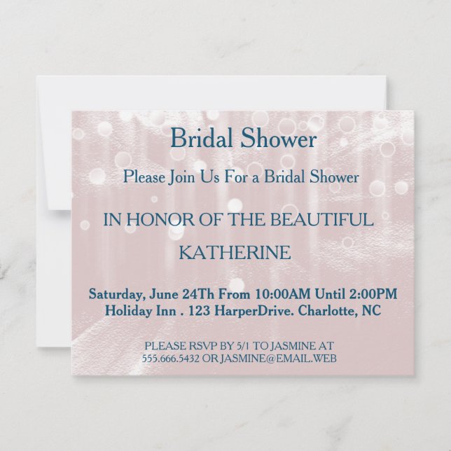 Invitación Faux Blue Glittering Fab Confetti Sparkles Dots (Anverso)