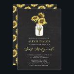 Invitación Faux Chalkboard Yellow Sunflowers Bat Mitzvah<br><div class="desc">Invite a su familia y amigos a su evento con esta invitación de mitzvah de murciélago personalizable. Cuenta con girasoles amarillos en un tarro de albañil sobre un fondo falso de pizarra. Personalice agregando sus detalles. Esta invitación al mitzvah de murciélago de girasol es perfecta para cualquier tema o temporada....</div>
