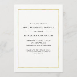Invitación Faux Gold Border Boda Brunch
