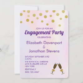 Invitación Faux Gold Confetti Engagement Party