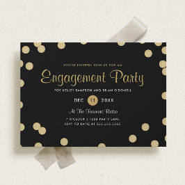 Invitación Faux Gold Confetti Engagement Party Invite