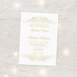 Invitación Faux Gold Flouriand Damask