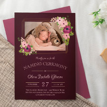 Faux Gold Frames Rubor Burgundy Naming Ceremony