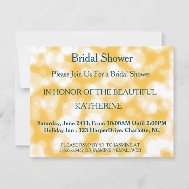 Invitación Faux Gold Glittering Fab Confetti Sparkles Dots (Anverso)