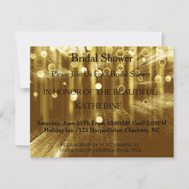 Invitación Faux Gold Glittering Fab Confetti Sparkles Dots (Anverso)