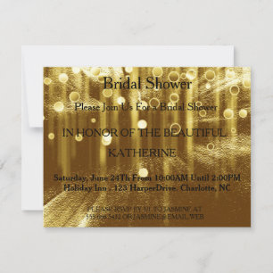Invitación Faux Gold Glittering Fab Confetti Sparkles Dots