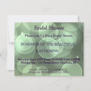Invitación Faux Gold Glittering Green Confetti Sparkles Dots
