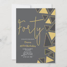 Invitación Faux Gold & Grey Birthday Invitation