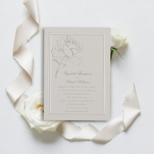 Invitación Faux Grabado en relieve Rosa Marco Formal Elegante