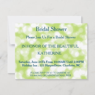 Invitación Faux Green Glittering Fab Confetti Sparkles Dots