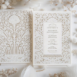 Invitación Faux Ivory Lace Boda