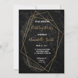 Invitación Faux Marble Geometric Birday Party