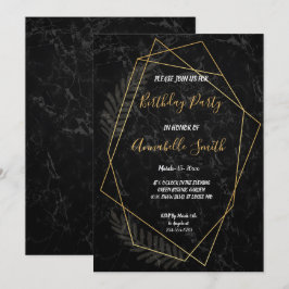 Invitación Faux Marble Geometric Birday Party
